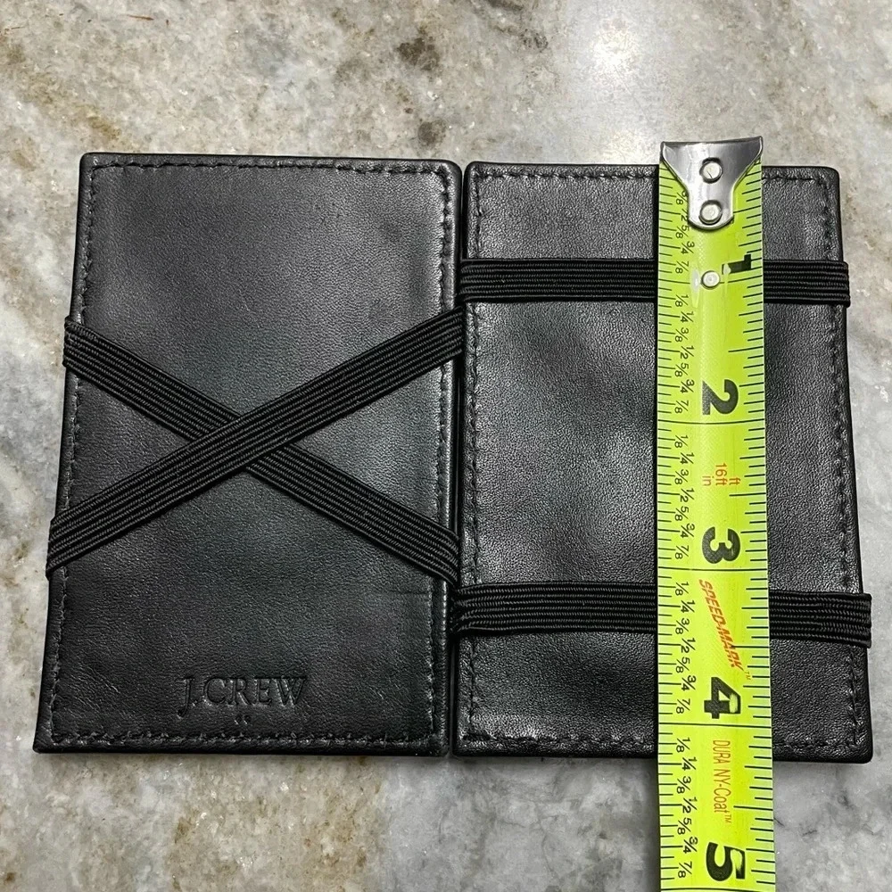 J.Crew Black Men's Pebbled Leather Magic Wallet